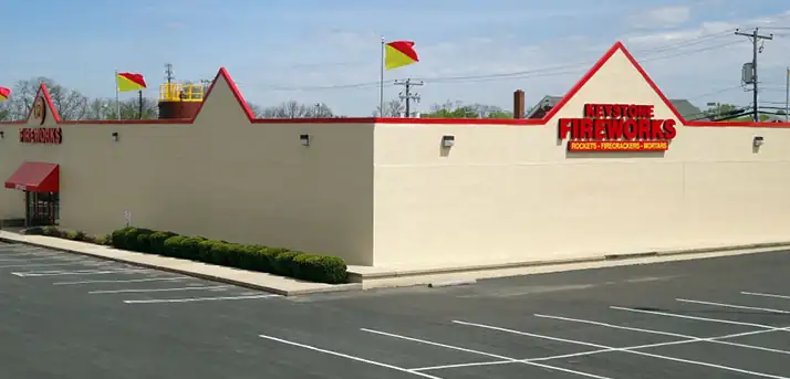 Side view of the Keystone Lancaster building from the lot
