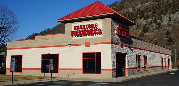 Keystone Matamoras building with a red roof